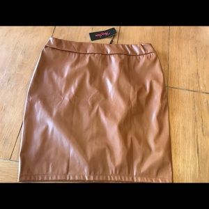 Hanna Nikole Pencil Skirt Women Plus Knee Length High Waist Faux Leather 16 plus